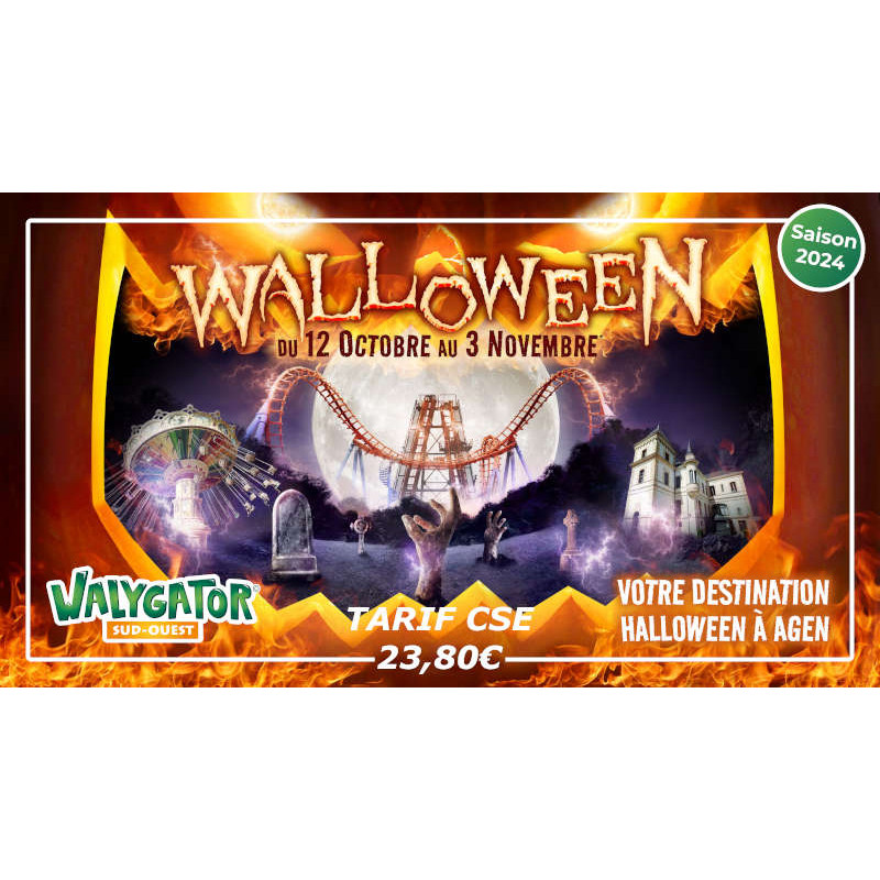 23,80€ halloween billet moins cher Walygator Sud Ouest Agen