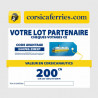  Chèque Traversée Corsica Ferrie 100 € utilisable pour une traversée avant le 21/01/2023
