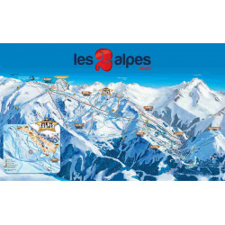 Plan piste station 2 Alpes forfaits ski avec Accès CE